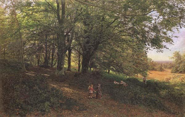 Edmund George Warren,RI Rest in the cool and shady Wood (mk46) Germany oil painting art